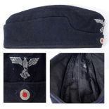 TECHNISCHE NOTHILFE (TENO) OVERSEAS CAP (FELDMUTZE) of regulation dark navy blue wool