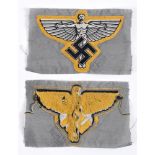 NATIONAL SOZIALISTISCHE FLIEGERKORPS (NSFK) - ENLISTED RANKS BEVO TYPE SPORTS SHIRT INSIGNIA machine