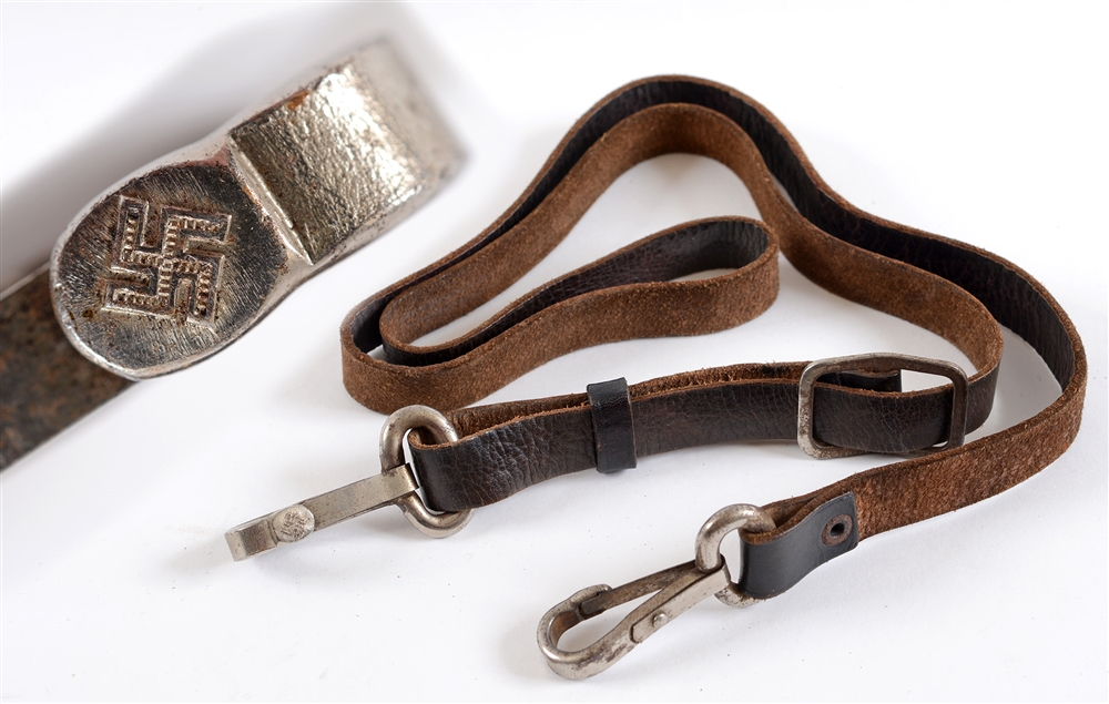 STURMABTEILUNG (SA) - SA CROSS OVER BELT brown leather construction with plated steel buckle and