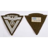 NATIONAL SOZIALISTISCHES KRAFTFAHR KORPS (NSKK) - OLD FIGHTER'S SLEEVE CHEVRON (ARMWINKEL FUR ALTE