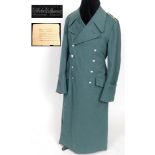 POLIZEI - SCHUTZPOLIZEI 'REVIEROBERWACHTMEISTER/ZUGWACHTMEISTER' SERVICE GREATCOAT Police green