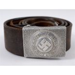 POLIZEI EM/NCO 1936 PATTERN BUCKLE AND BELT injection moulded, aluminium construction, box type