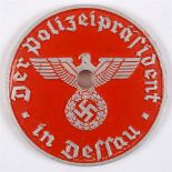 NATIONAL SOZIALISTISCHE DEUTSCHE ARBEITERPARTEI (NSDAP) VEHICLE LICENCE PLATE TAG (Polizeiprasident)