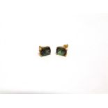 A PAIR OF ANDASINE SINGLE STONE EARSTUDS stamped '10K', 2.2g gross