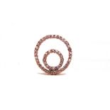 A MORGANITE DOUBLE HOOP PENDANT tagged '9K', 2.7g gross