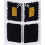 TECHNISCHE NOTHILFE (TENO) - A PAIR OF TN COLLAR TABS black wool parallelogram shaped construction