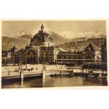 POSTCARDS - SWITZERLAND Approximately 145 cards, including real photographic views of Spiez Schloss;