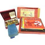 MECCANO - ASSORTED comprising an early 'Engineering for Boys' set, comprising mainly plated parts,