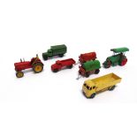 SEVEN DINKY TOYS DIECAST MODELS all post-war, including two No.33f, Petrol Tank Trailers, variable