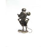 A CHROMED MICKEY MOUSE RADIATOR BADGE 14.5cm high (lacking fixings to rear).