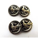 A RARE PAIR OF SOUTH AFRICAN AIR FORCE 31 SQUADRON ENAMEL CUFFLINKS circa 1940s.