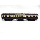 [O GAUGE]. A G.W.R. RESTAURANT CAR, 9565 probably by Exley, brown and cream livery, unboxed.