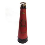 A MERRYWEATHER 'KONUS KEMIK' FIRE EXTINGUISHER circa 1930s, of conical form, the brass top