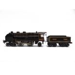 [O GAUGE]. A HORNBY 'RIVIERA BLUE TRAIN' NO.3, NORD 4-4-2 TENDER LOCOMOTIVE, 31801 lined brown