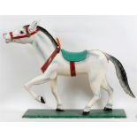 [FAIRGROUND ART]. A CARVED WOODEN ROUNDABOUT HORSE BY MATTHIEU circa 1940, in original showpaint, on