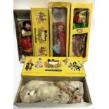FOUR PELHAM PUPPETS comprising a Gypsy Girl, boxed; Red Riding Hood, boxed; Clown, boxed; and a