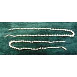 A GRADUATED ROW OF CULTURED PEARLS the sixty-seven pearls of approximately 3.4/7.3mm diameter,