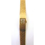 ACCURIST, A LADY'S 9 CARAT GOLD MECHANICAL BRACELET WATCH 19g gross excluding the movement, cased