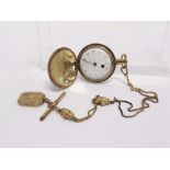 GRAYHURST & HARVEY, STRAND, A LATE GEORGE III GILT CASED HUNTER POCKET WATCH white enamel dial,