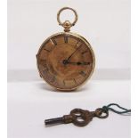 A VICTORIAN 18 CARAT GOLD OPEN FACED POCKET WATCH London 1870, the three piece hinged engraved