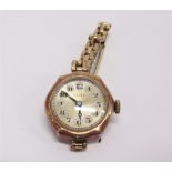 ROLEX, A LADY'S 9 CARAT GOLD WRIST WATCH 1924 Glasgow import mark, with a signed 15 jewel