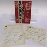 [CRICKET]. AUTOGRAPHS A souvenir booklet, Up from Somerset for the Cup. The Story of Somerset's