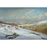 AFTER E. MEADE KING Deer in a winter landscape (believed to be south of Tarr Steps, Exmoor),