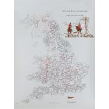 AFTER W.D. HAYNES 'The Foxhunts of England, Wales & Scotland', colour print, signed and dated