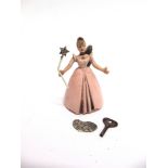 A WELLS BRIMTOY PLASTIC DANCING FAIRY GODMOTHER with a clockwork mechanism, 11.5cm high (one wing