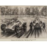 [MOTOR-RACING]. Two prints, after different hands, each unsigned, 52cm x 73cm and 45.5cm x 75cm