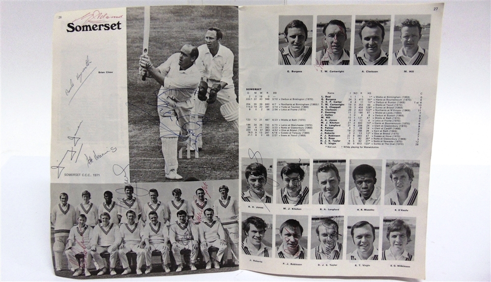 AUTOGRAPHS - CRICKET A John Player Sunday League Annual 1971, with approximately fifty signatures,