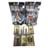 EIGHT ASSORTED COMIC ACTION FIGURINES including a Justice League of America set, each in original