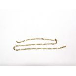 A CHAIN stamped '750', of fetter and three links, 46cm long, 13.3g gross