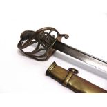 A BRITISH 1822 PATTERN INFANTRY OFFICER'S SWORD the 82.5cm pipe-back blade with etched crowned royal