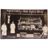 POSTCARDS - ASSORTED Twenty-nine cards, including real photographic views of a butcher's