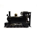 [16MM SCALE]. A CHEDDAR MODELS LIVE-STEAM 0-4-0 SIDE TANK LOCOMOTIVE black livery, unboxed; together