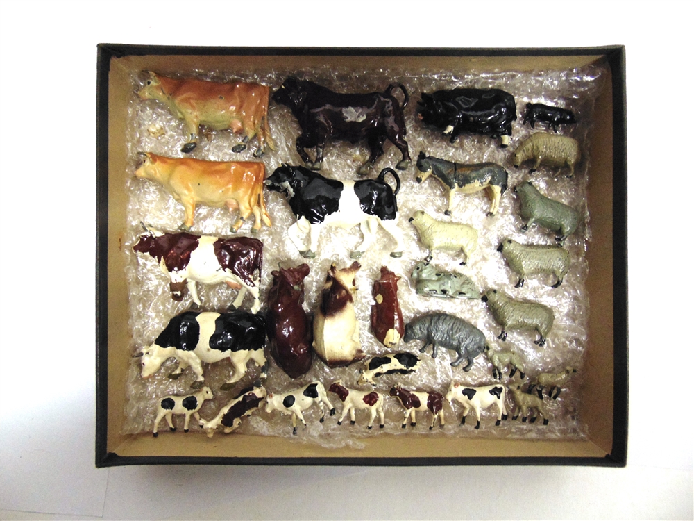 ASSORTED LEAD FARM ANIMALS, FIGURES & ACCESSORIES by Britains and others, including mounted - Image 2 of 3