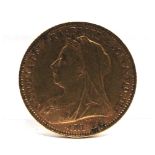 GREAT BRITAIN - VICTORIA, HALF SOVEREIGN, 1900 old head.