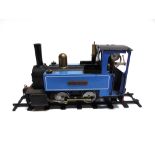 [16MM SCALE]. A LIVE-STEAM 0-4-0 SIDE TANK LOCOMOTIVE 'PHOENIX' lined blue livery, unboxed.