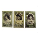 CIGARETTE CARDS - TWO PART SETS comprising Anonymous, Actresses, green front, plain back, circa 1900