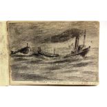 A SECOND WORLD WAR 'D-DAY' SKETCHBOOK containing five pencil drawings, 'Dawn June/10/44....' [a