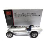 A 1/18 SCALE CMC NO.M025, MERCEDES-BENZ W154, 1938 silver, mint or near mint, boxed.