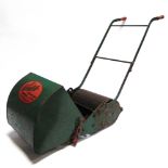 AN H.C. WEBB & CO. 'WEBB MINIATURE LAWNMOWER FOR CHILDREN' green and red, the collection box with