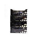 FOUR 1/18 SCALE PROST FORMULA 1 RACING CARS comprising a Minichamps Prost Showcar 1999 (O. Panis);