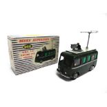 A DINKY NO.968, B.B.C. T.V. ROVING EYE VEHICLE green with grey side stripes and grey grooved hubs,