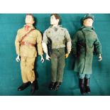 AN ACTION MAN COLLECTION comprising three figures, unboxed; a belt feed machine gun, boxed;