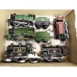 [O GAUGE]. FIVE ASSORTED HORNBY LOCOMOTIVES comprising a No.501, L.N.E.R. 0-4-0 tender locomotive,