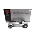 A 1/18 SCALE CMC NO.M018, MERCEDES-BENZ W165, 1939 silver, mint or near mint, boxed.