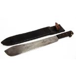 A BRITISH SECOND WORLD WAR MACHETE OR JUNGLE KNIFE by Joseph Beal & Sons, the 37cm blade marked '