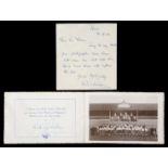 Bill Nicholson signed Tottenham Hotspur Christmas Card and signed covering letter dated 20th